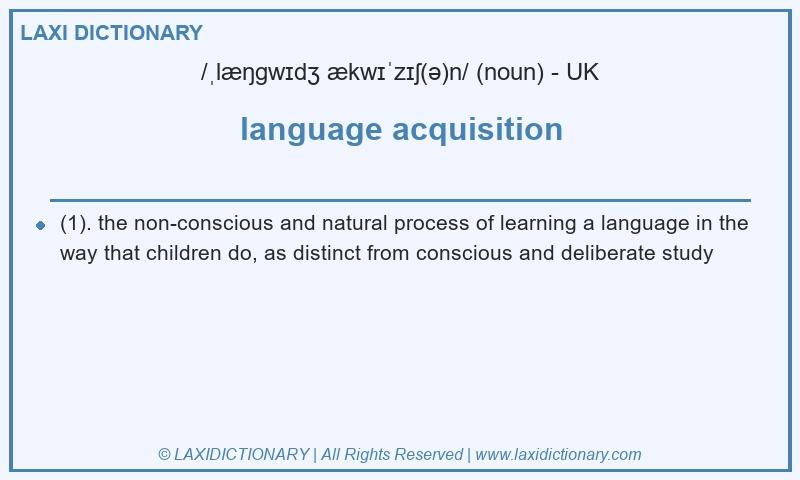 Definition language acquisition in British English