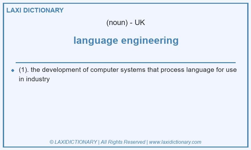 Definition language engineering in British English