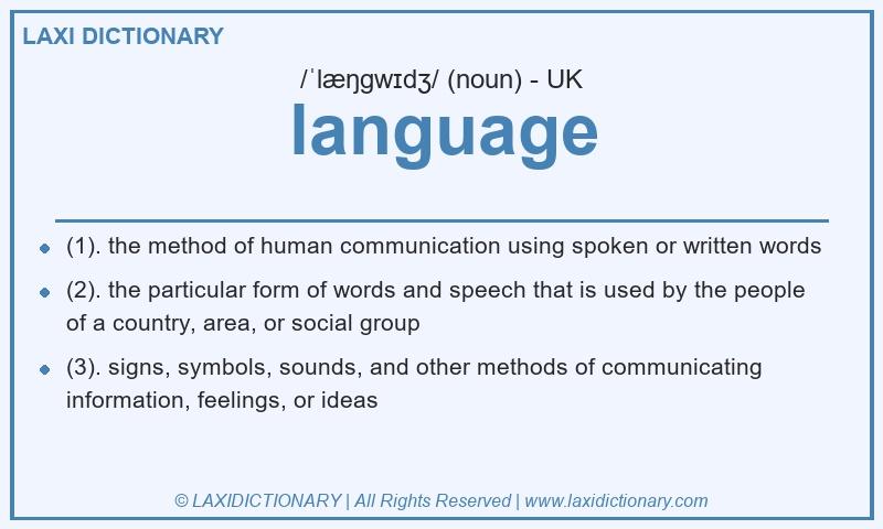 Definition language in British English