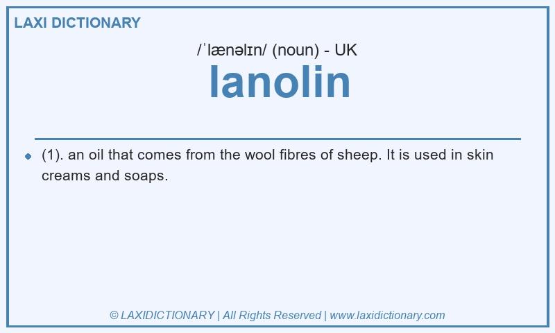 Definition lanolin in British English