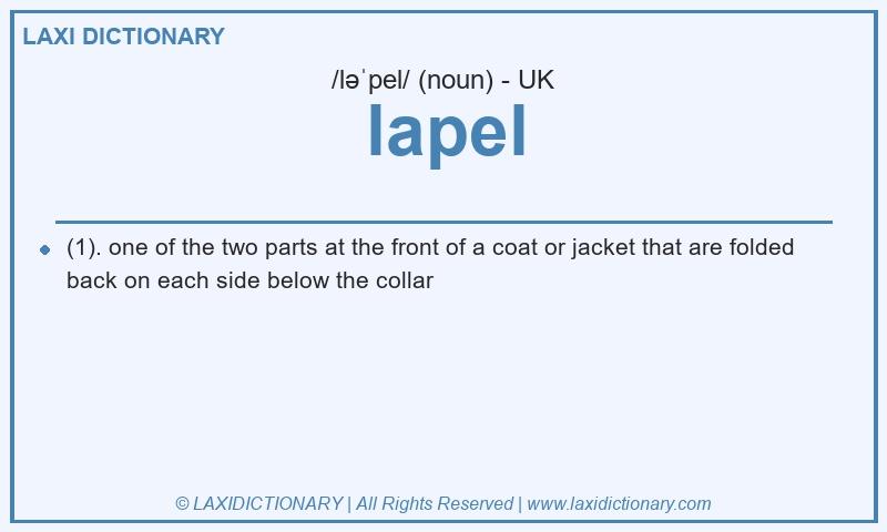 Definition lapel in British English