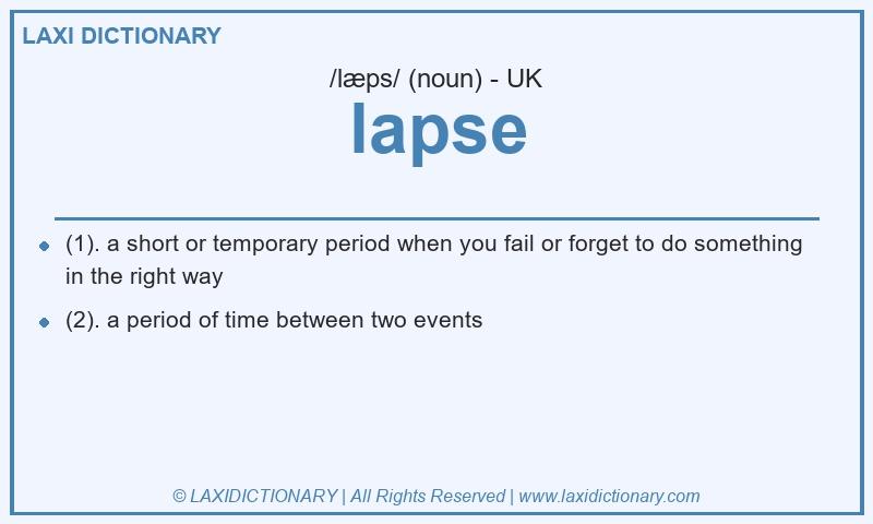 Definition lapse in British English