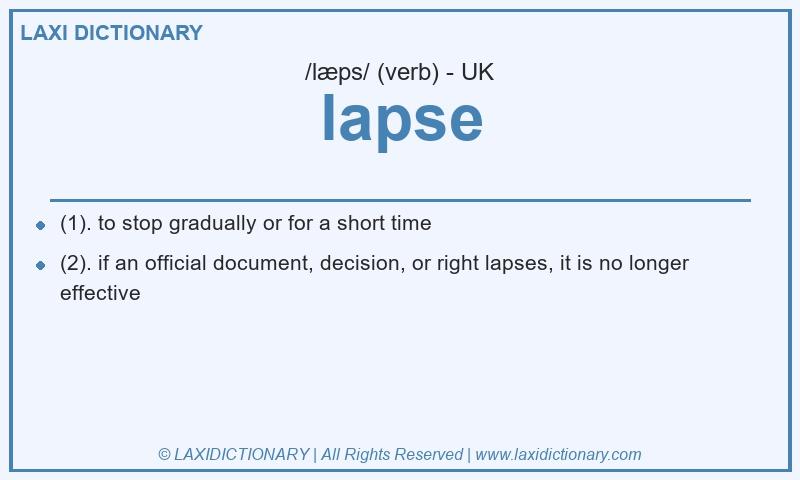 Definition lapse in British English