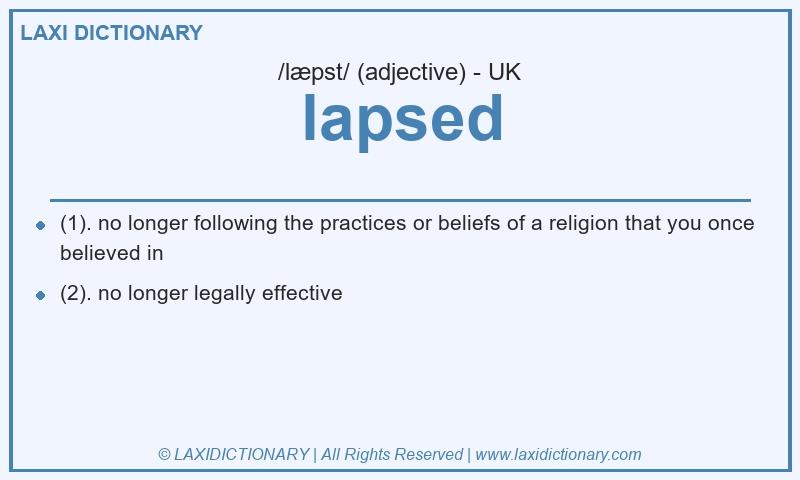 Definition lapsed in British English