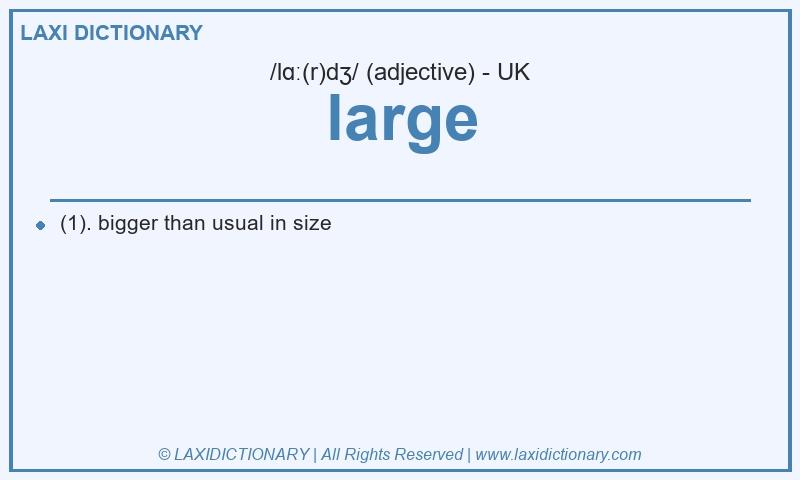 Definition large in British English