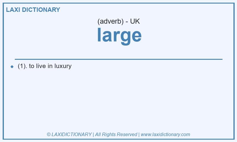 Definition large in British English