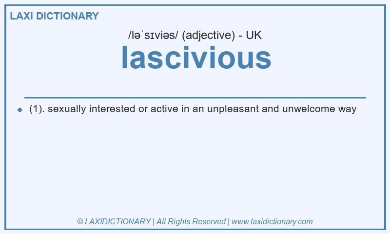 Definition lascivious in British English