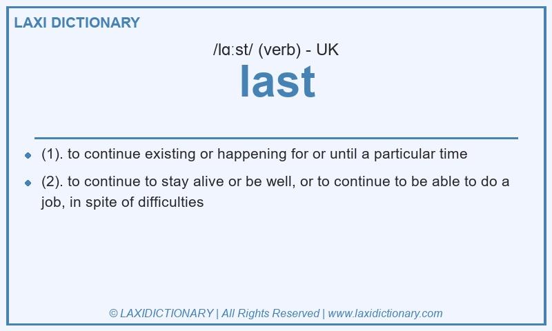 Definition last in British English