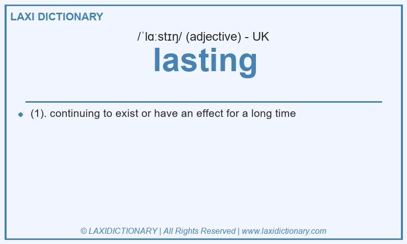 Definition lasting in British English