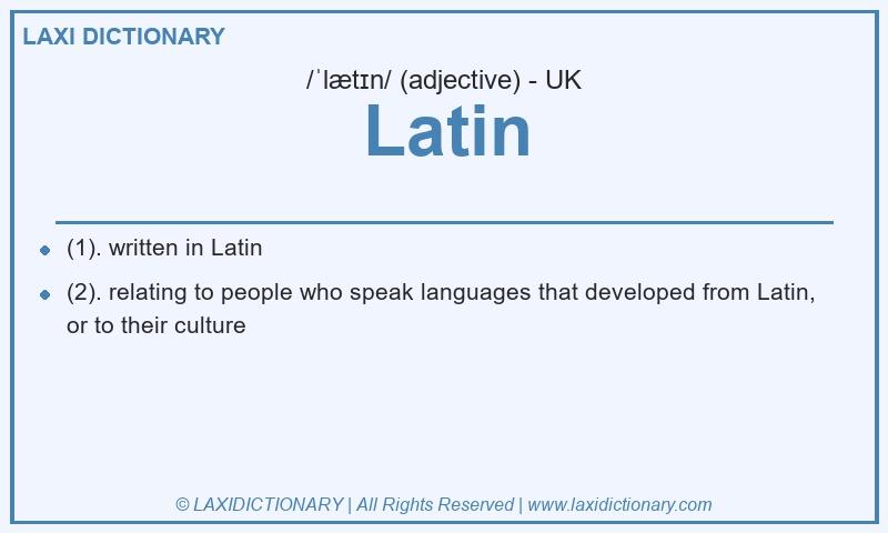 Definition Latin in British English