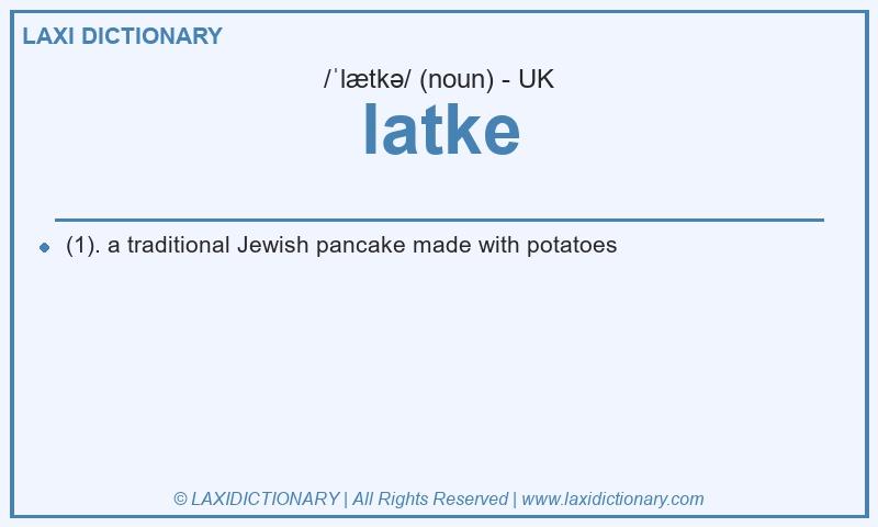 Definition latke in British English