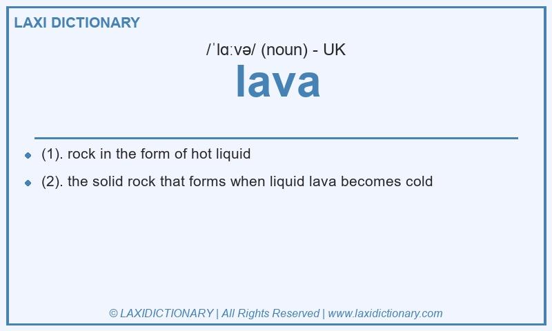 Definition lava in British English