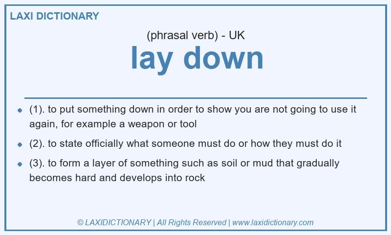 Definition lay down in British English