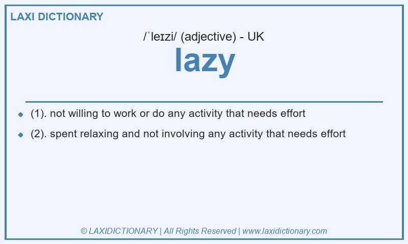 Definition lazy in British English