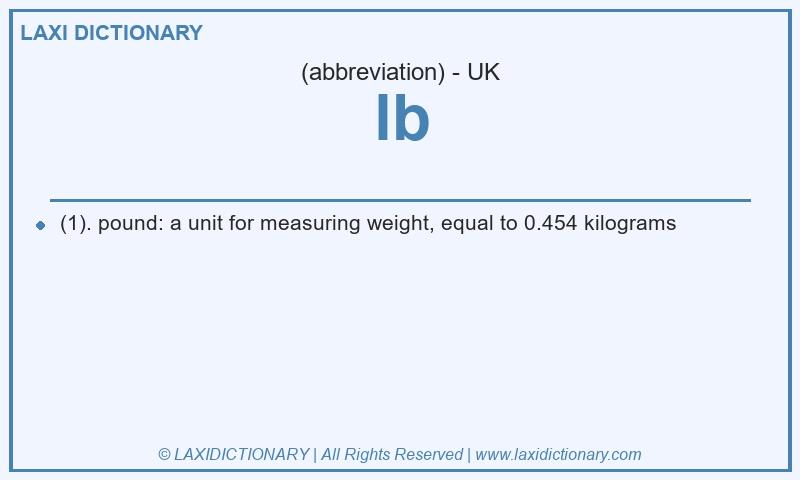 Definition lb in British English