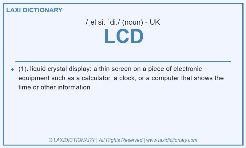Definition LCD in British English
