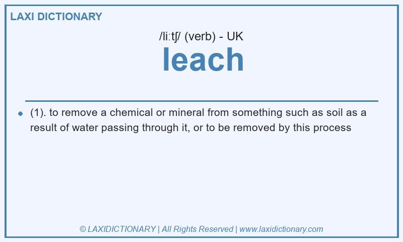 Definition leach in British English