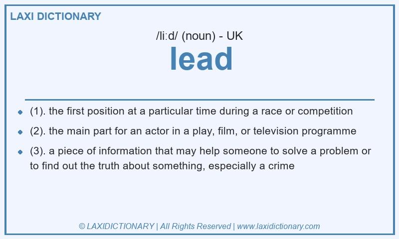 Definition lead in British English