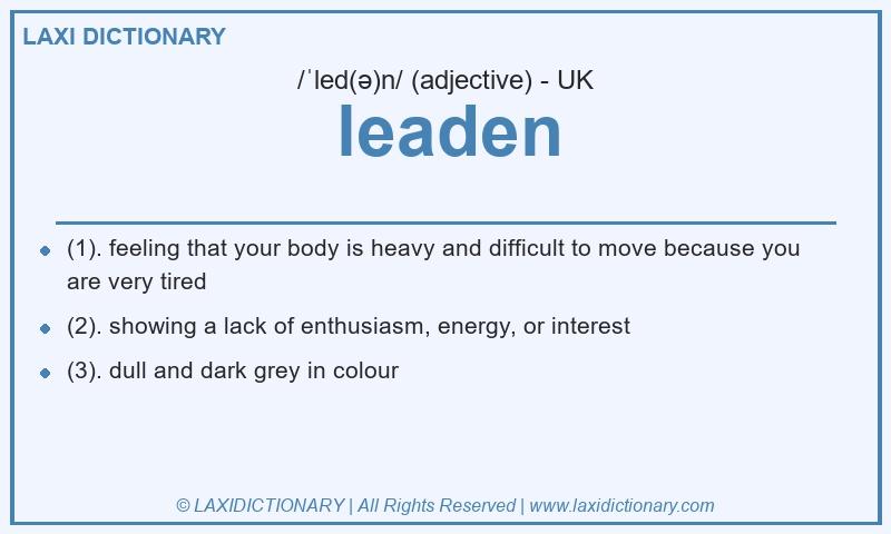 Definition leaden in British English