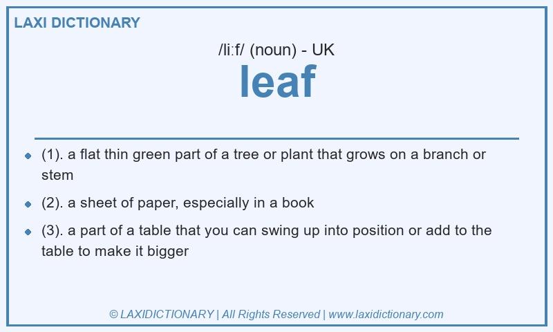 Definition leaf in British English