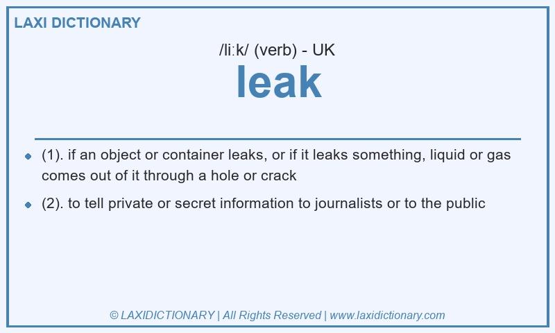 Definition leak in British English