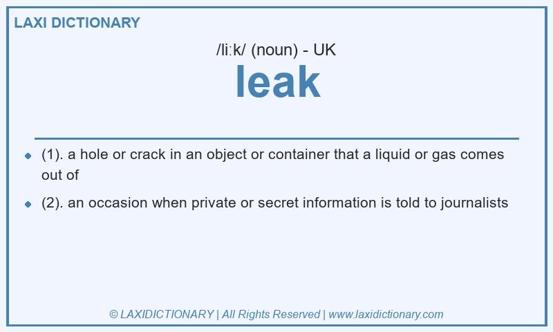 Definition leak in British English