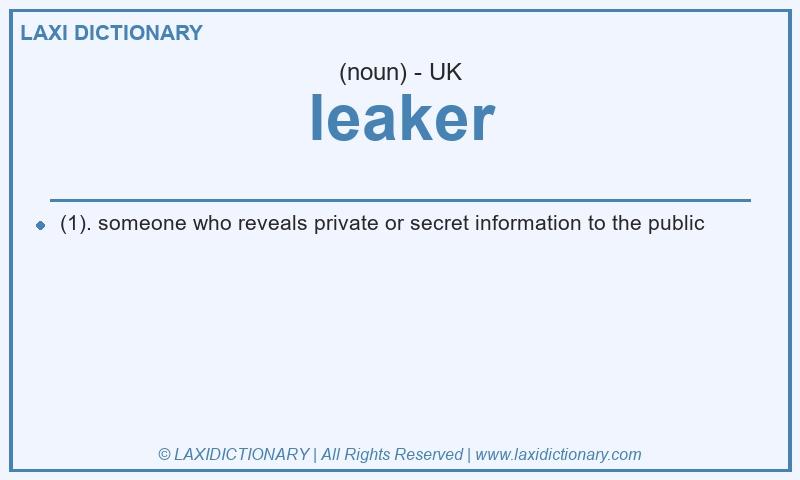Definition leaker in British English