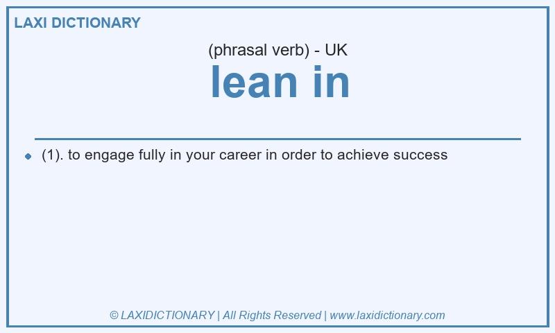 Definition lean in in British English