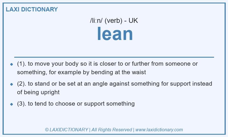 Definition lean in British English