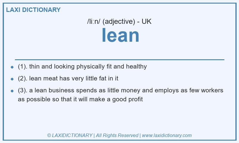 Definition lean in British English