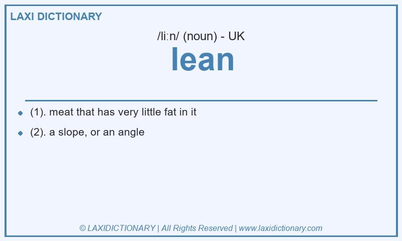 Definition lean in British English