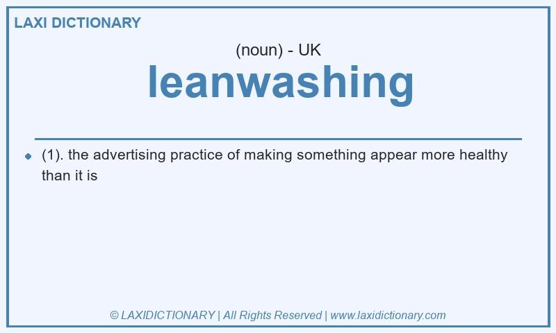 Definition leanwashing in British English
