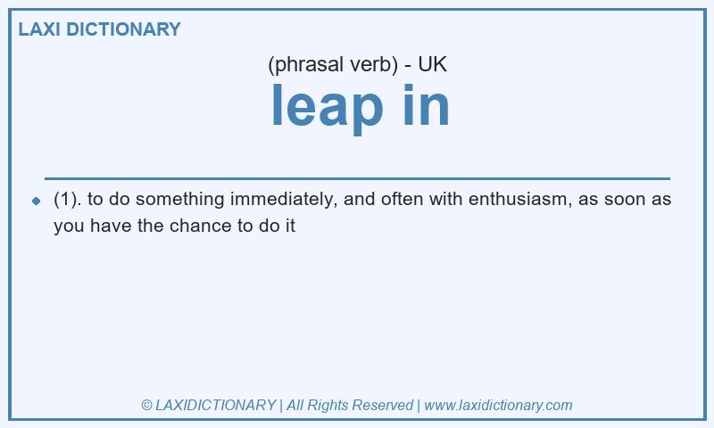 Definition leap in in British English
