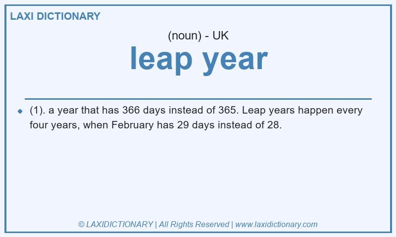 Definition leap year in British English