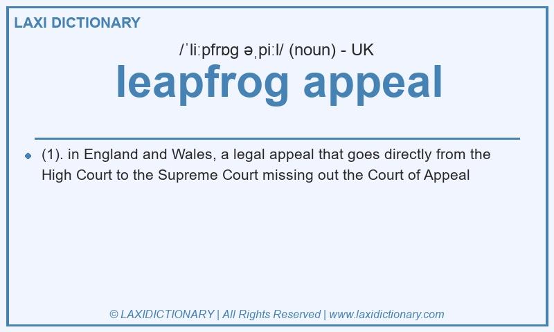 Definition leapfrog appeal in British English