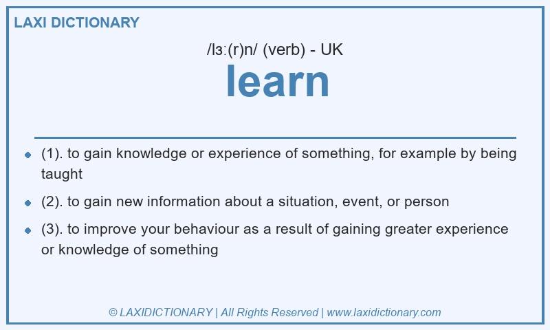 Definition learn in British English