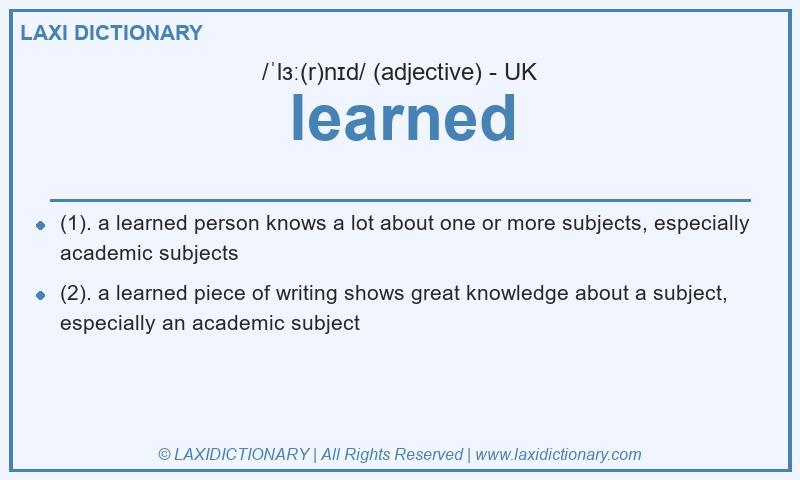 Definition learned in British English