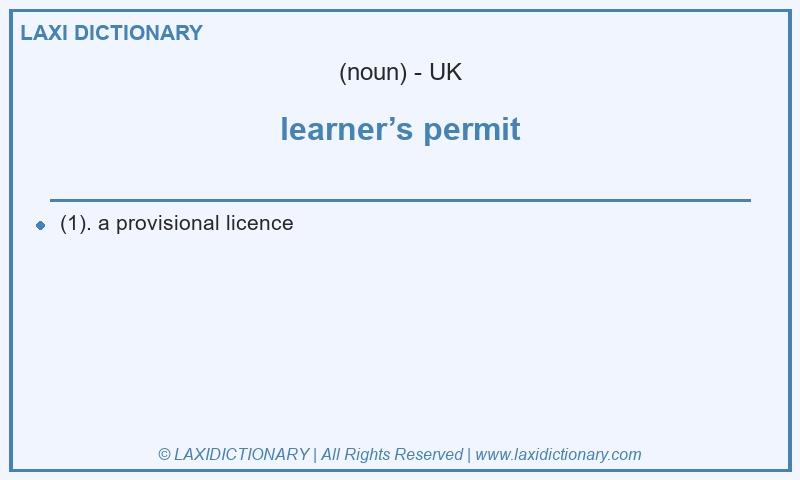 Definition learner’s permit in British English