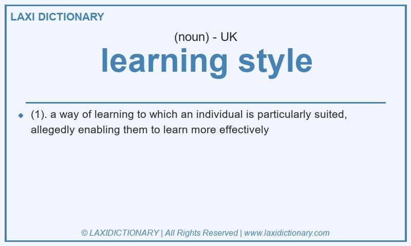 Definition learning style in British English