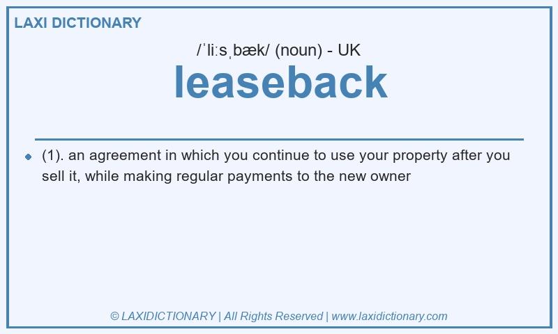 Definition leaseback in British English