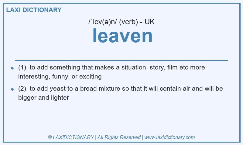 Definition leaven in British English