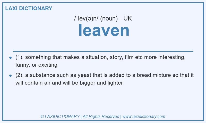 Definition leaven in British English