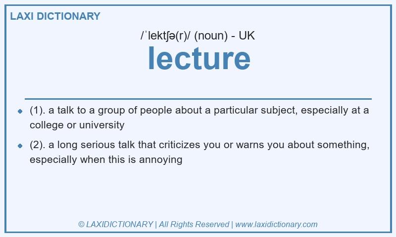 Definition lecture in British English