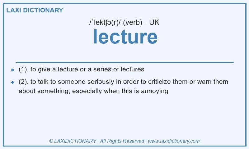 Definition lecture in British English