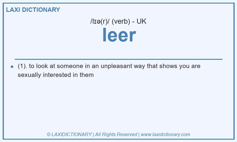 Definition leer in British English