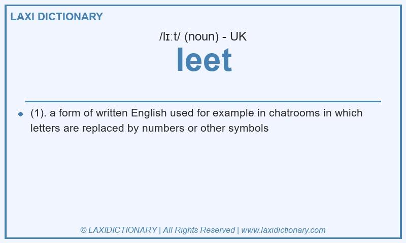 Definition leet in British English