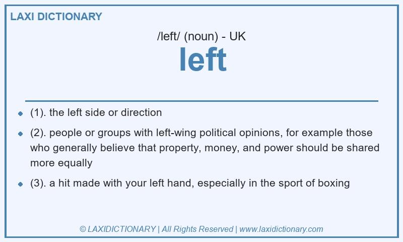 Definition left in British English