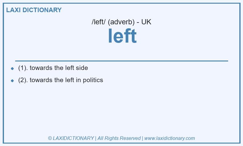 Definition left in British English