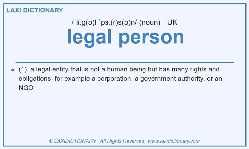 Definition legal person in British English