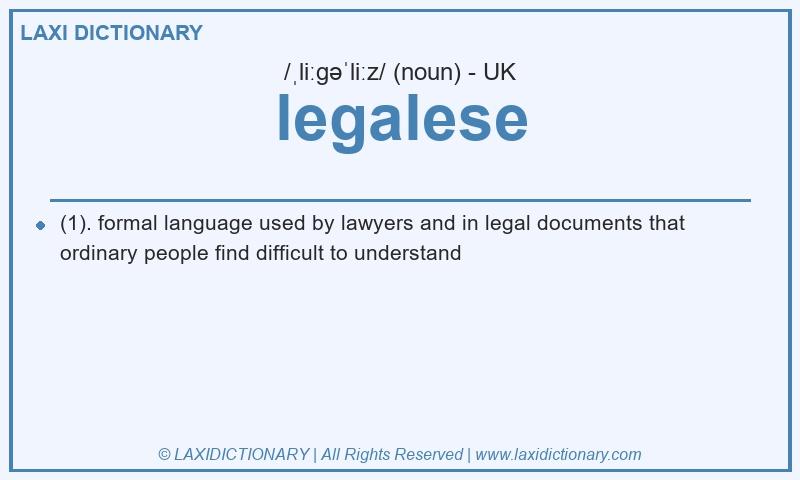 Definition legalese in British English